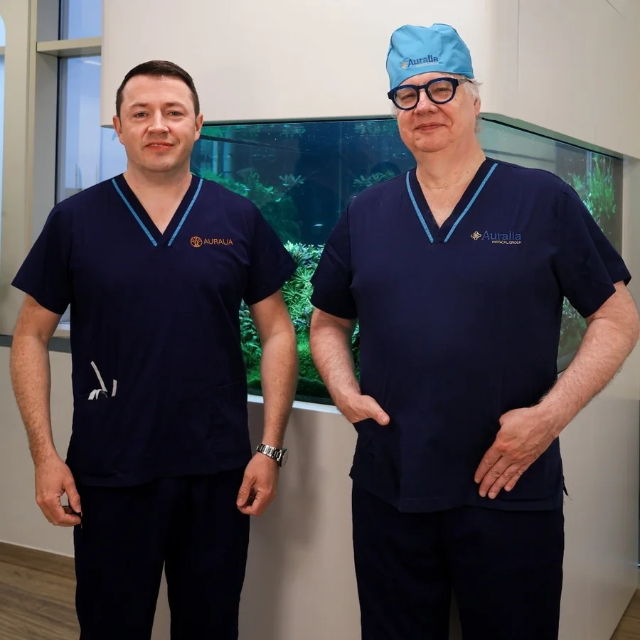Dr John Loy and Professor Michel Gagner at Auralia